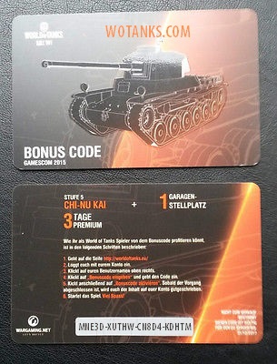 Название: bonus codes for world of tanks.JPG
Просмотров: 4284

Размер: 55.2 Кб